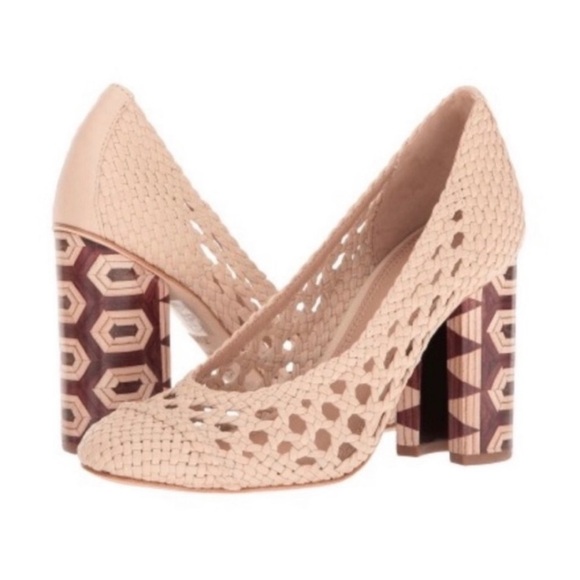 Tory Burch Grove Pumps woven Leather Inlay Pumps
